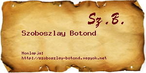 Szoboszlay Botond névjegykártya