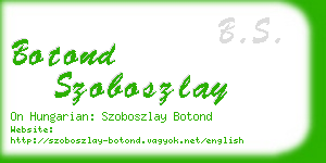 botond szoboszlay business card